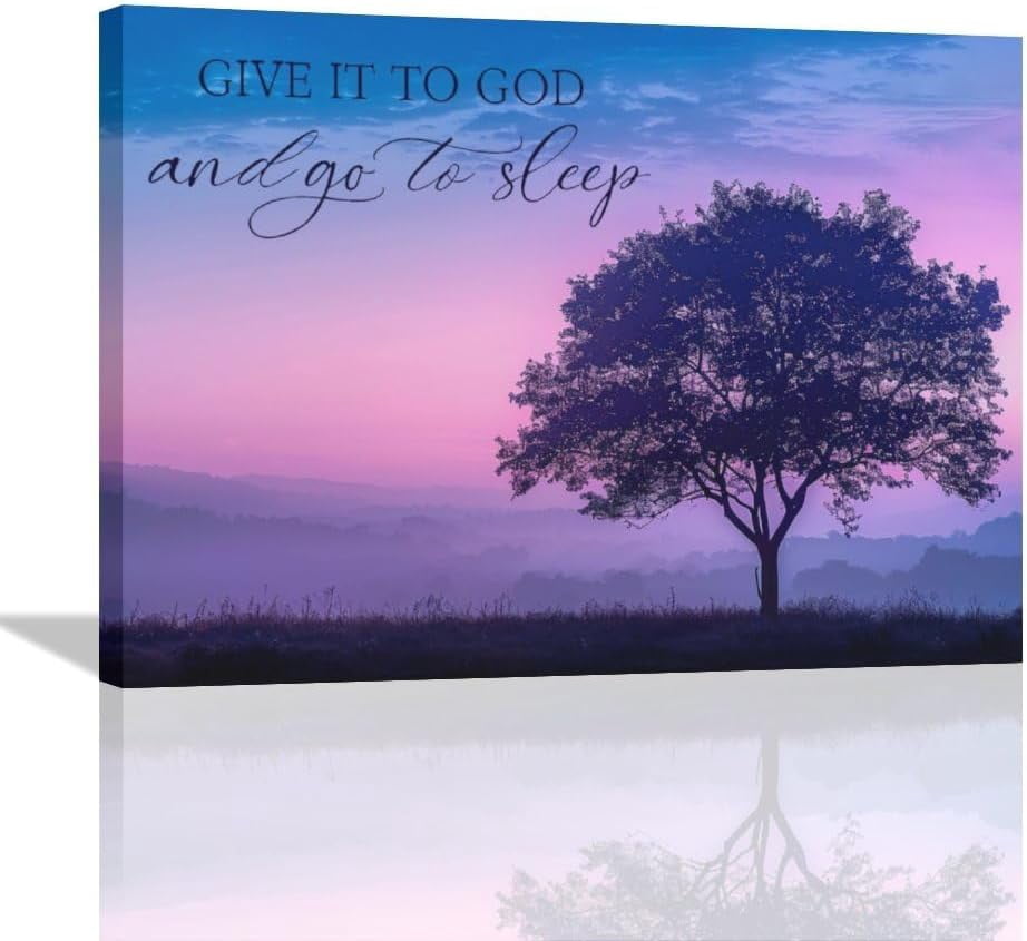 HONLUNG Federa per cuscino con scritta Give It to God and Go to Sleep, 30,5 x 50,8 cm, per casa, camera da letto, camera da letto, camera da letto, regalo per donne