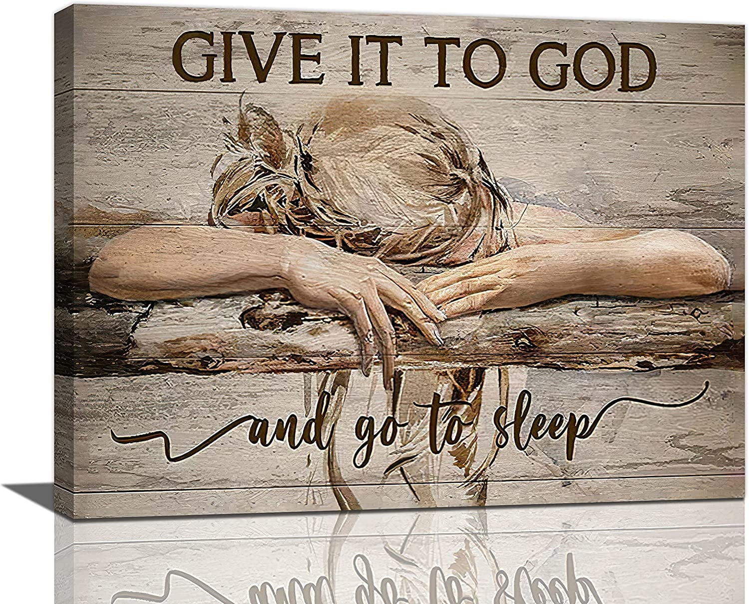 Bedroom Wall Art Give It To God and Go Sleep Girl Pictures Decor
