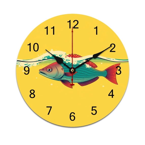 Bedroom Wall Clocks Fish Swimming Water Living Room Clocks Ornaments ...