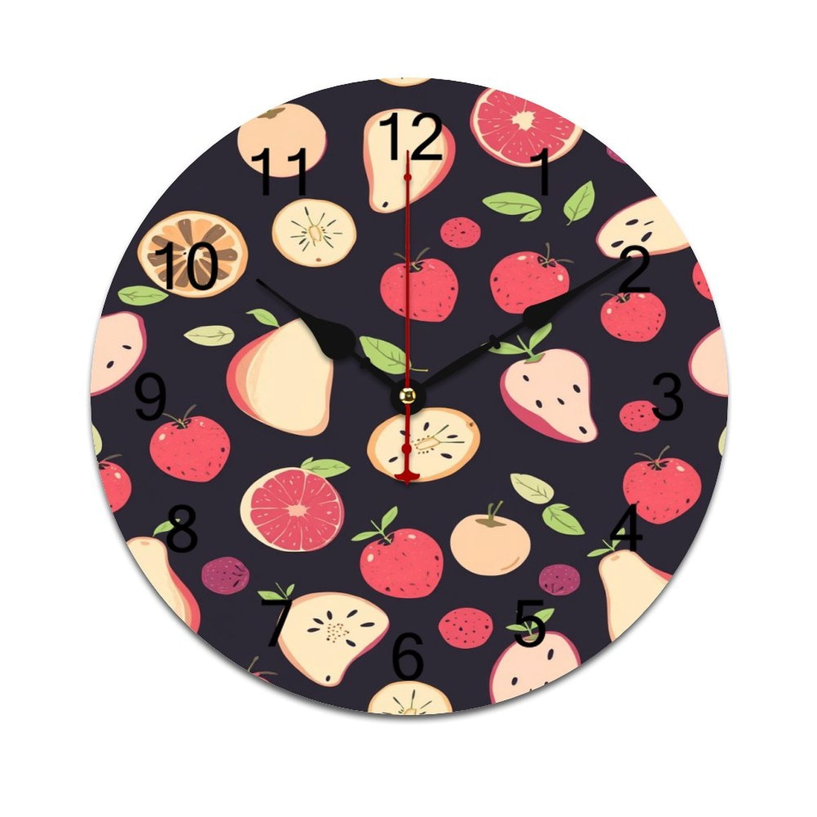 Bedroom Wall Clocks Fruit Pattern Design Living Room Clocks Ornaments