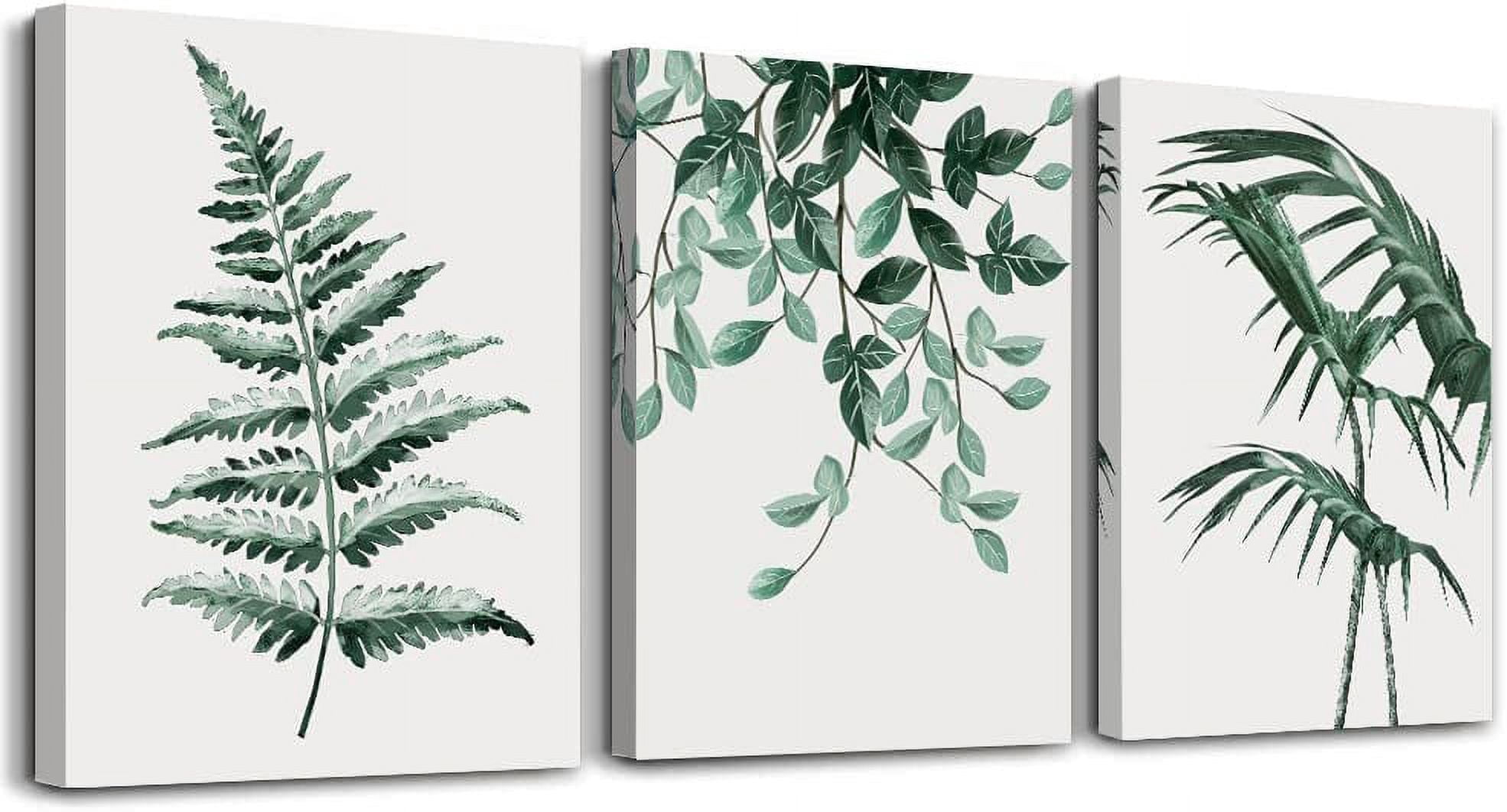 Bedroom Wall Decor Canvas Wall Art For Living Room Modern Wall Decorations For Kitchen Green Plant Canvas Painting Office Canvas Art Farmhouse Wall Pictures Artwork Bathroom Home Decoration 3 Pieces