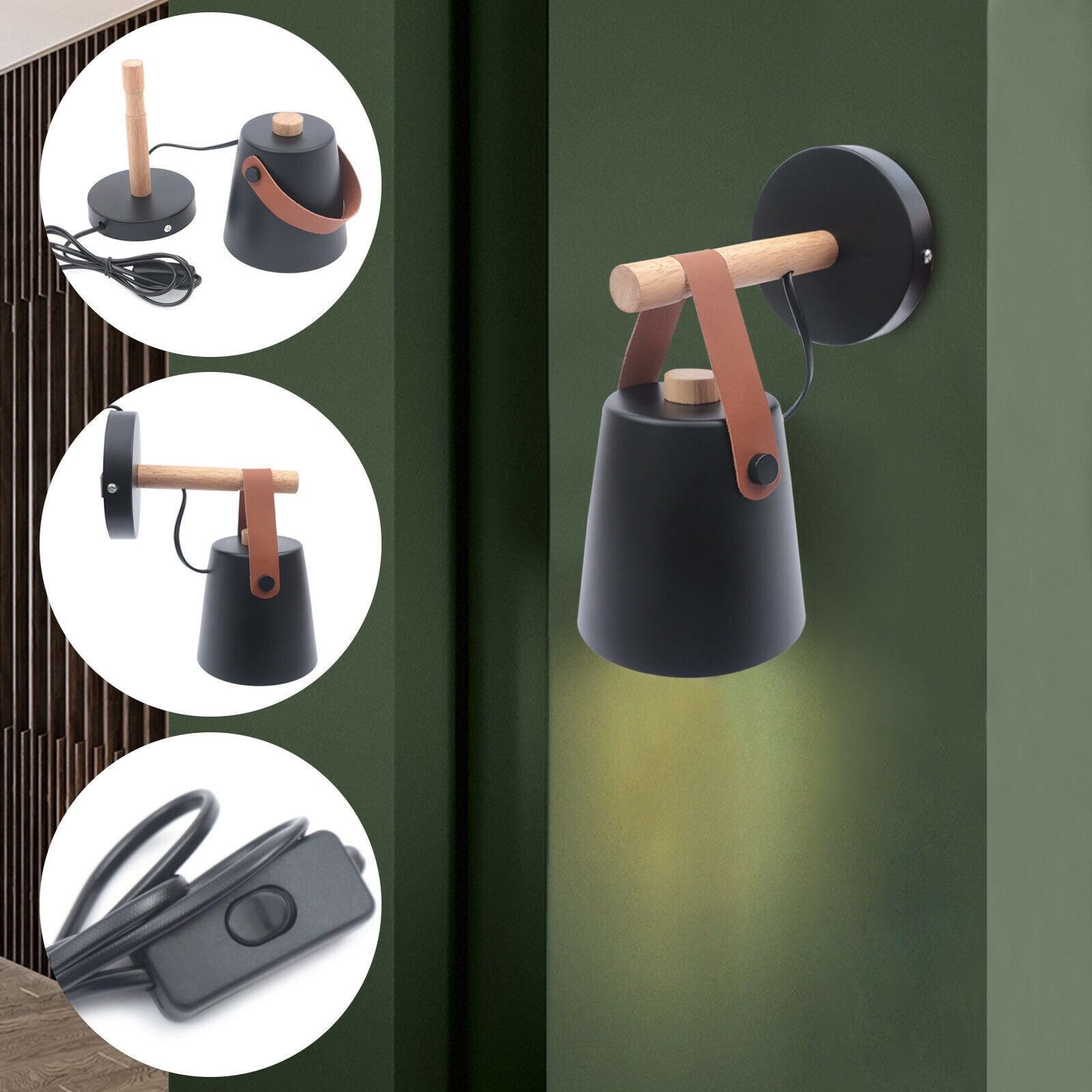 Bedroom Wall Lamps Plug in Wall Sconce Vintage Wall Lamp E26 Lighting