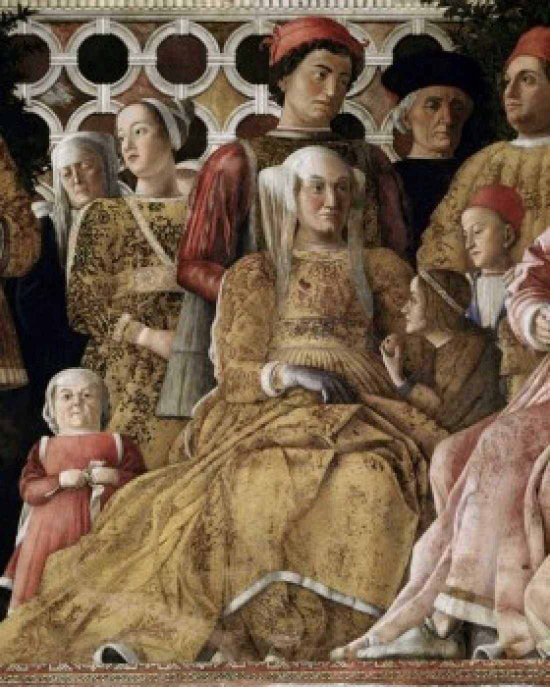 Bedroom of the Wife (Camera degli Sposi) The Court (Detail) Andrea Mantegna 1431-1506 Italian Fresco Palazzo Ducale Mantua Canvas Art - Andrea Mantegna (24 x 36)