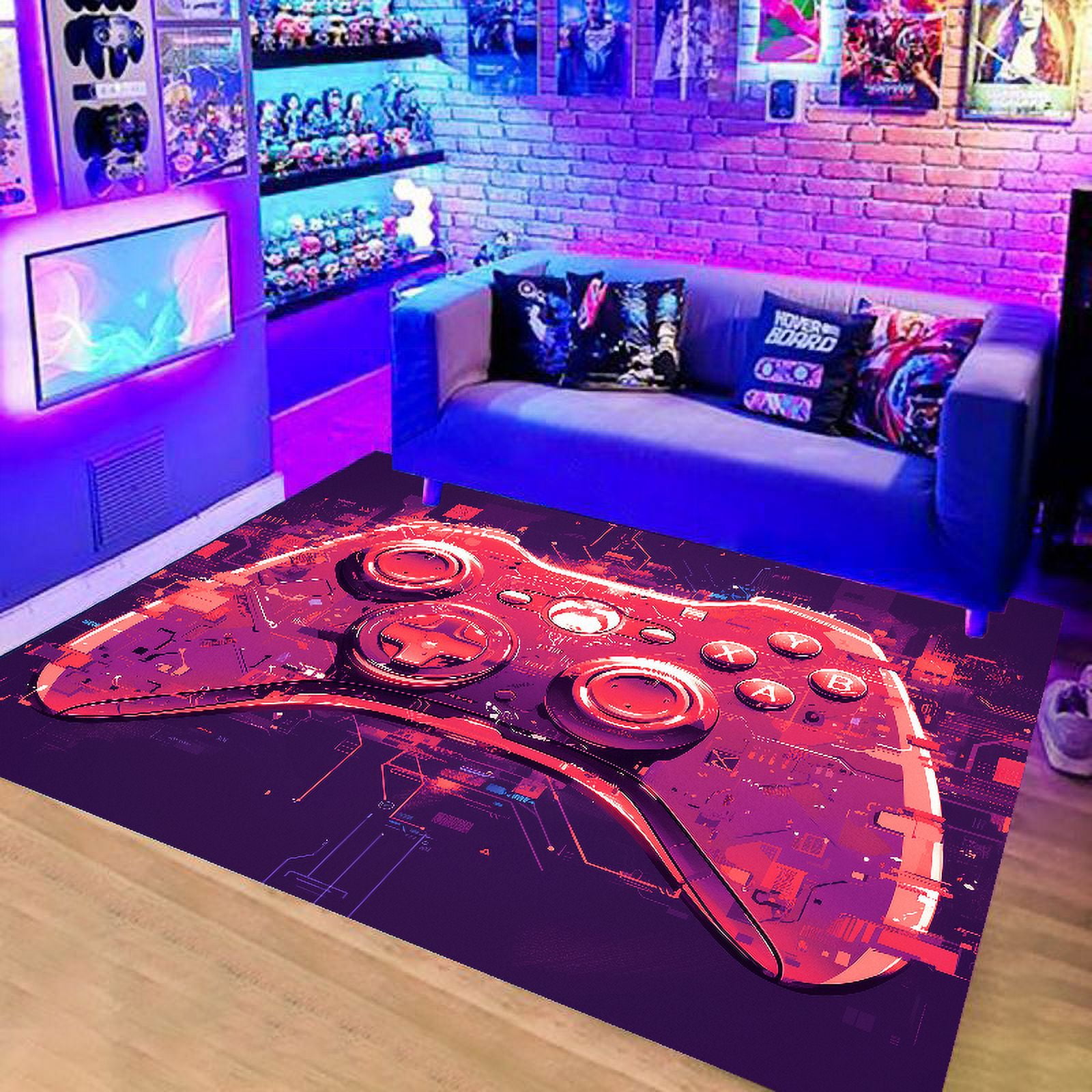 Bedroom ration Rug Colorful Gaming Controller Carpet Living Room Large