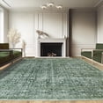 thumbnail image 1 of Bedroom rug 5x7 Large Vintage Floral Area Rug for Living Room Bedroom Dark Green Washable Floral Printed Rug Soft Indoor Low Pile Boho Rug for Bedroom Non Slip Stain Resistant Dining Playroom Carpet, 1 of 10