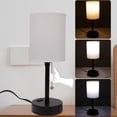 thumbnail image 1 of Bedrooms Nightstand Bedside Lamp 3 Color Changing Night Stand Light Lamp with USB C and A Ports, 1 of 7