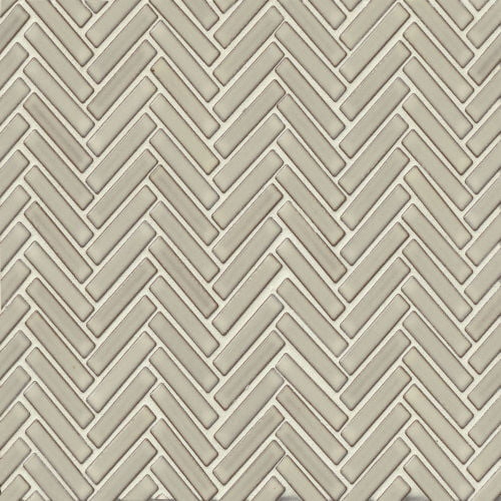 Putty Herringbone Porcelain Mosaic Tile 11" x 12.25" Sheet