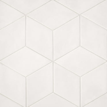 Bedrosians Allora Rhombus Matte Porcelain Tile 8 x 13, Solid White (9.46 sq. ft./Case)