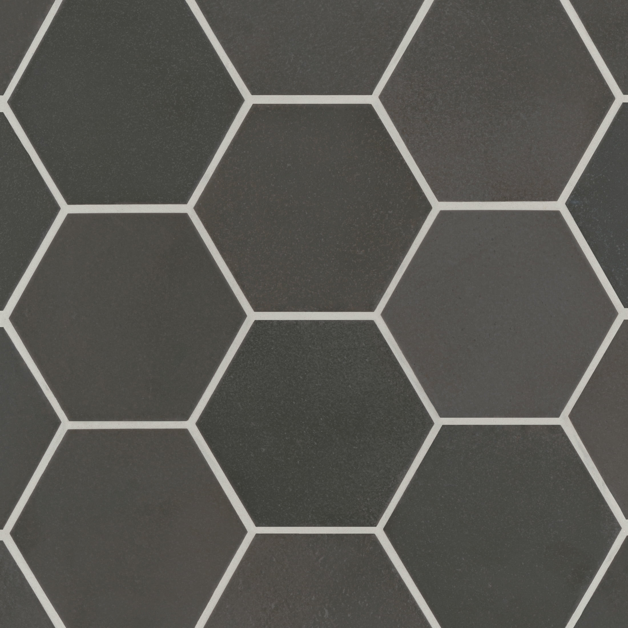 Celine Black Matte Porcelain Hexagonal Outdoor Tile