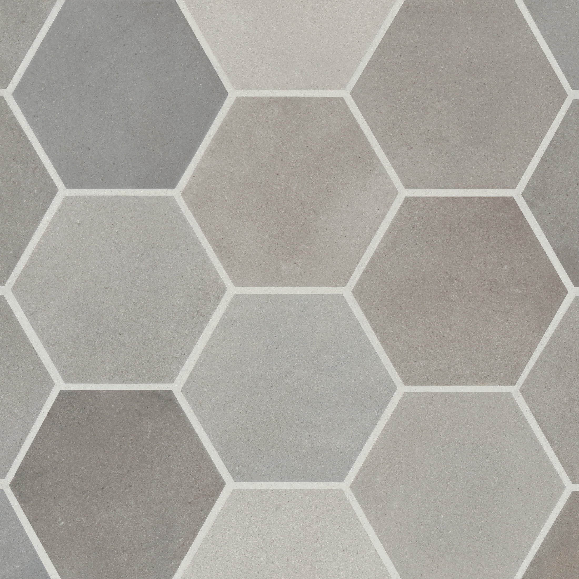 Greige Hexagonal Matte Porcelain Peel and Stick Tile