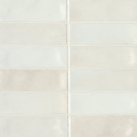 Bedrosians Celine Rectangle Gloss Porcelain Tile 2 x 6, White (5.33 sq. ft./Case)