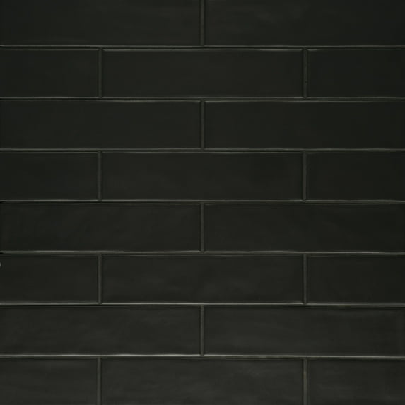 Bedrosians Clara Rectangle Matte Porcelain Tile 3 x 11, Noir (6.35 sq. ft./Case)