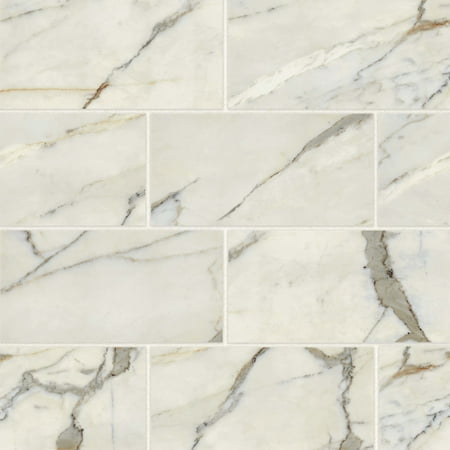 Bedrosians Classic 2.0 Rectangle Matte Porcelain Tile 12 x 24, Calacatta (15.75 sq. ft./Case)