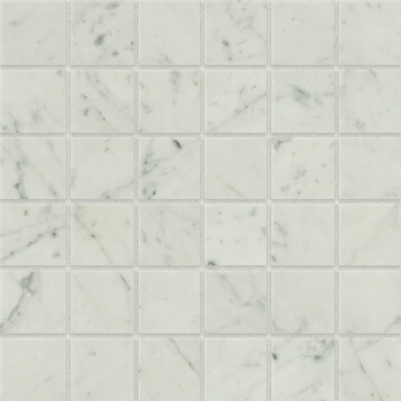 Bedrosians Classic 2.0 Square Matte Porcelain Mosaic 12 x 12, Bianco Carrara (4.9 sq. ft./Case)
