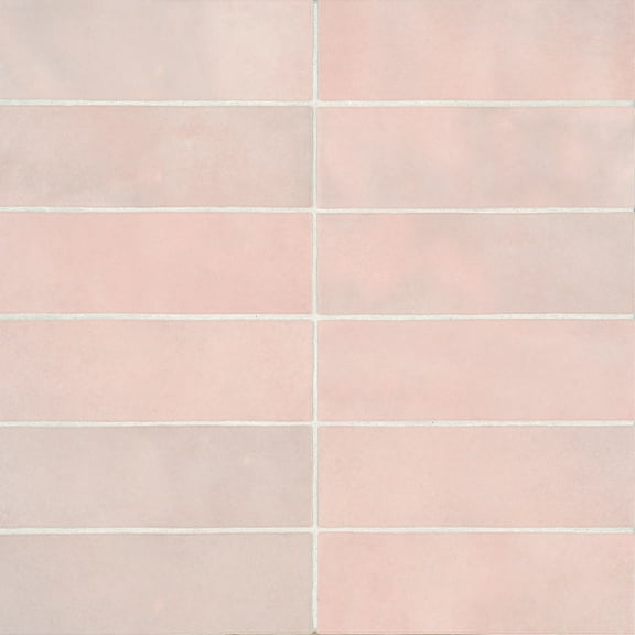 Bedrosians Cloe Rectangle Gloss Ceramic Tile 3 x 8, Pink (10.64 sq. ft./Case)