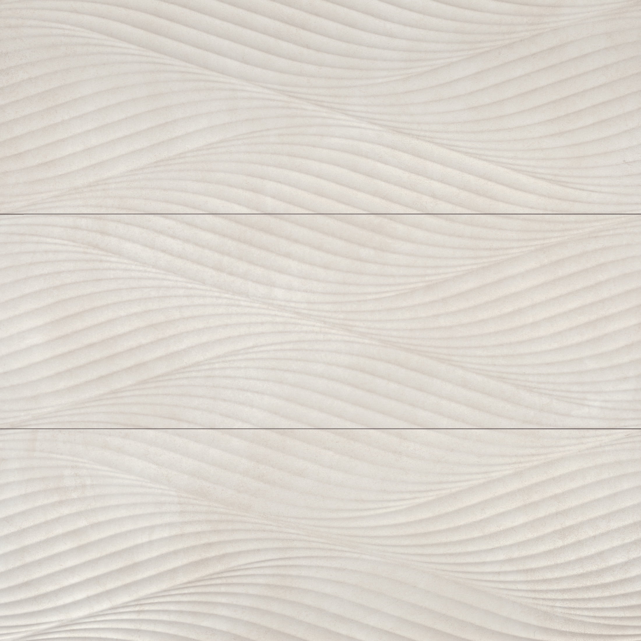 Donna 13" x 40" Beige Matte Wave Ceramic Wall Tile