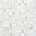 thumbnail image 1 of Bedrosians Ferrara Honed Marble Mosaic Tile with Brass, 1" x 1", 11.75" x 11.75" Sheet, Bianco (10-Pack, 9.56 SF), 1 of 1