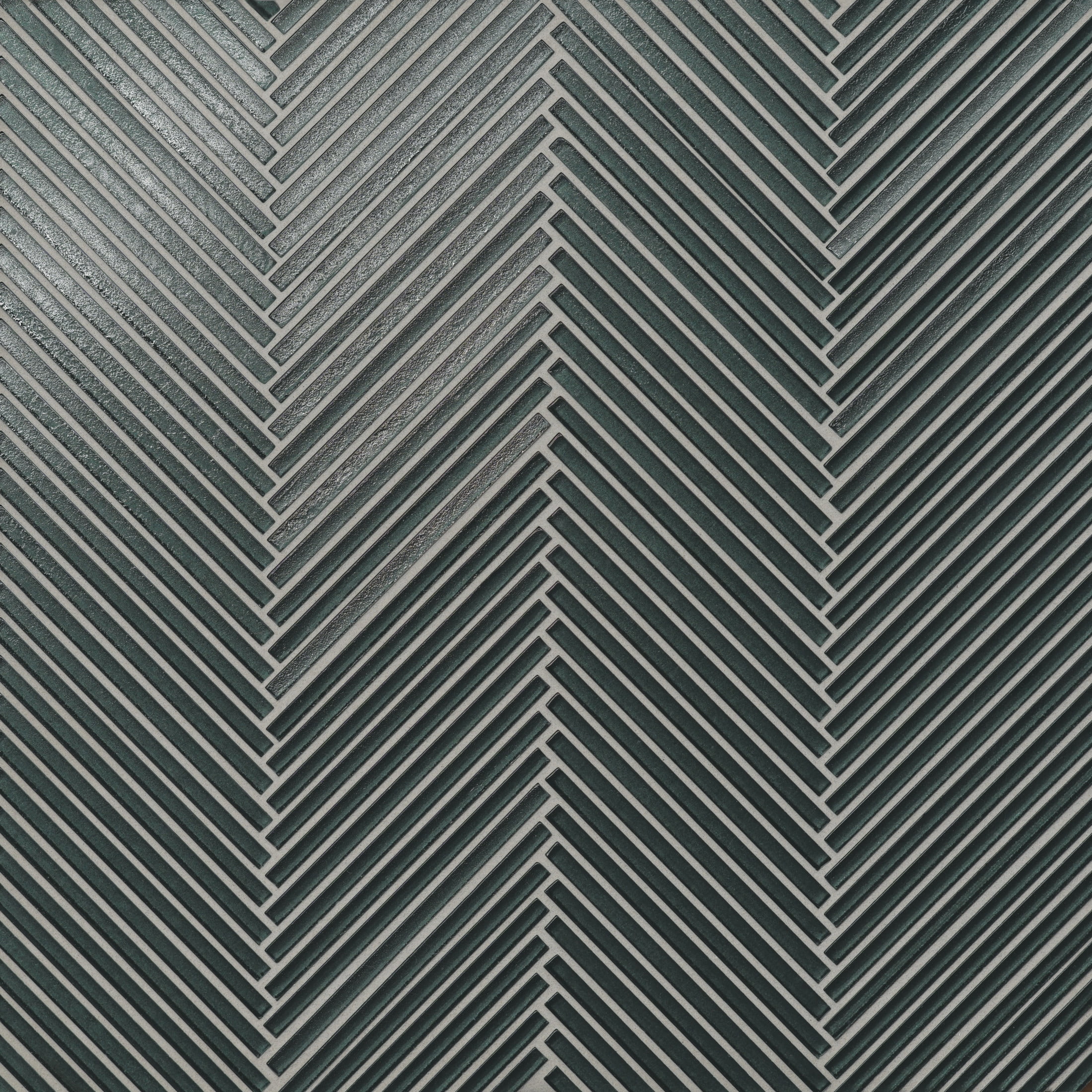 Kaikos Dark Green Matte Glass Mosaic 11'' x 11'' Tile