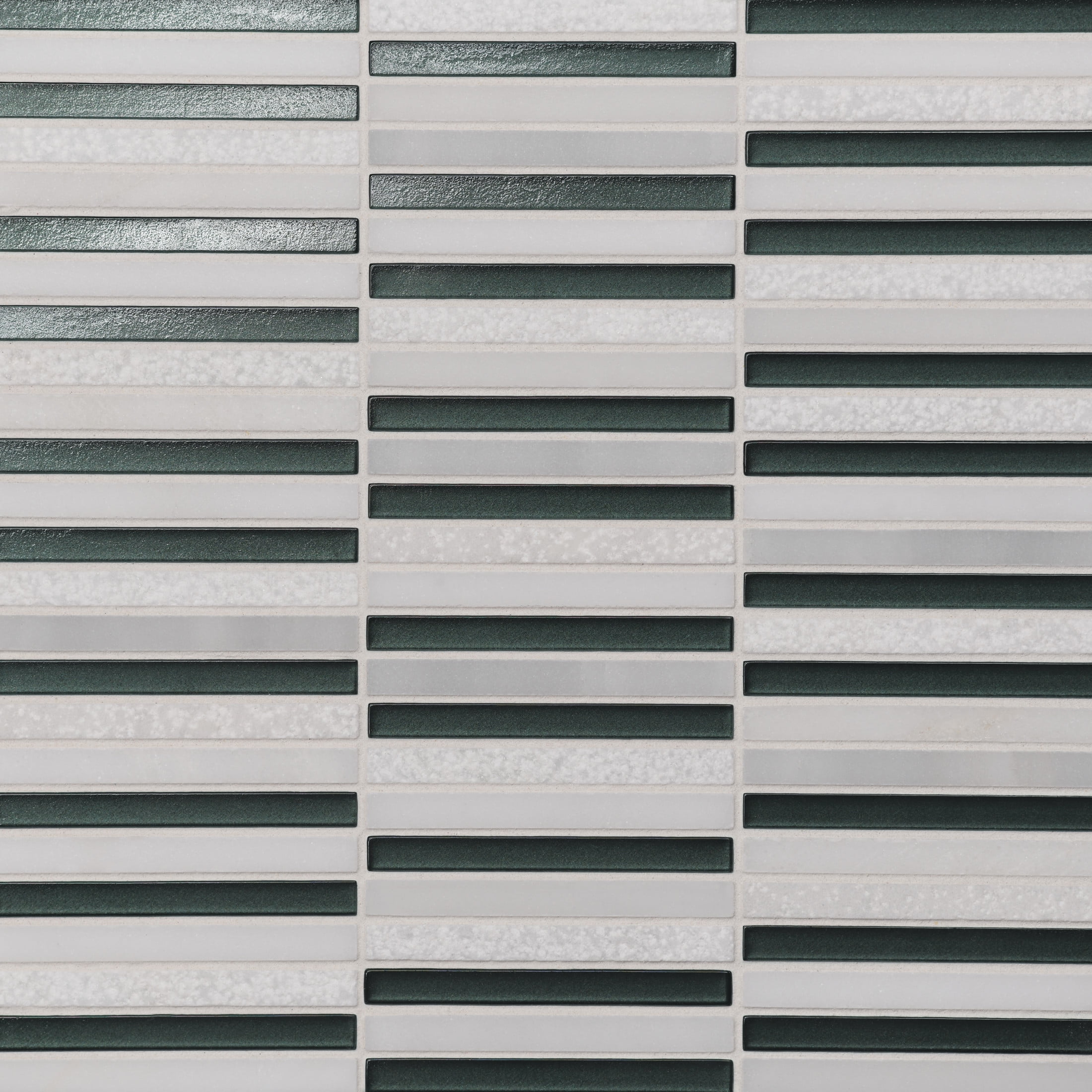 Dark Green and White Glass Mosaic Wall & Floor Tile