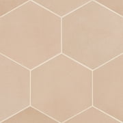 Bedrosians Makoto Hexagon Matte Porcelain Tile 10 x 10, Momoiro Blush (10.76 sq. ft./Case)