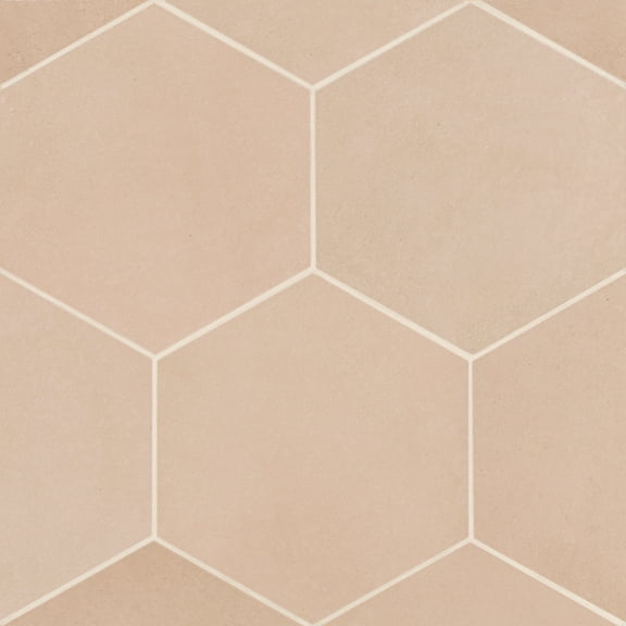 Bedrosians Makoto Hexagon Matte Porcelain Tile 10 x 10, Momoiro Blush (10.76 sq. ft./Case)