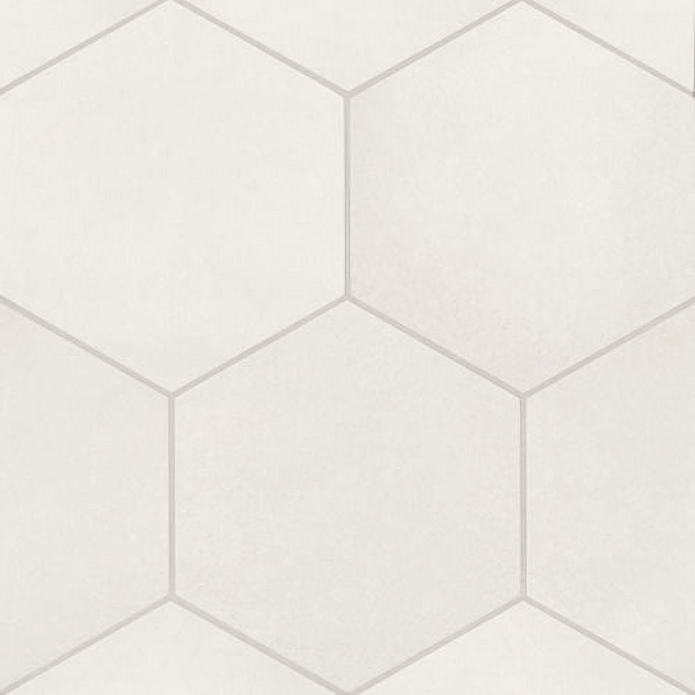 Makoto Shoji White Matte Hexagonal Porcelain Tile 11.5" x 10"