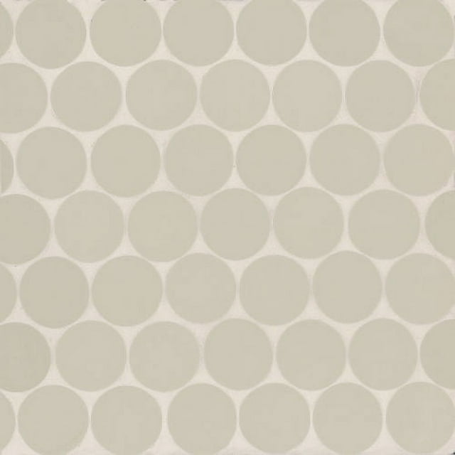 Bedrosians Makoto Matte Porcelain Mosaic 2" Round, 10" x 10" Sheet, Kumo Grey (5-Pack, 3.42 SF)