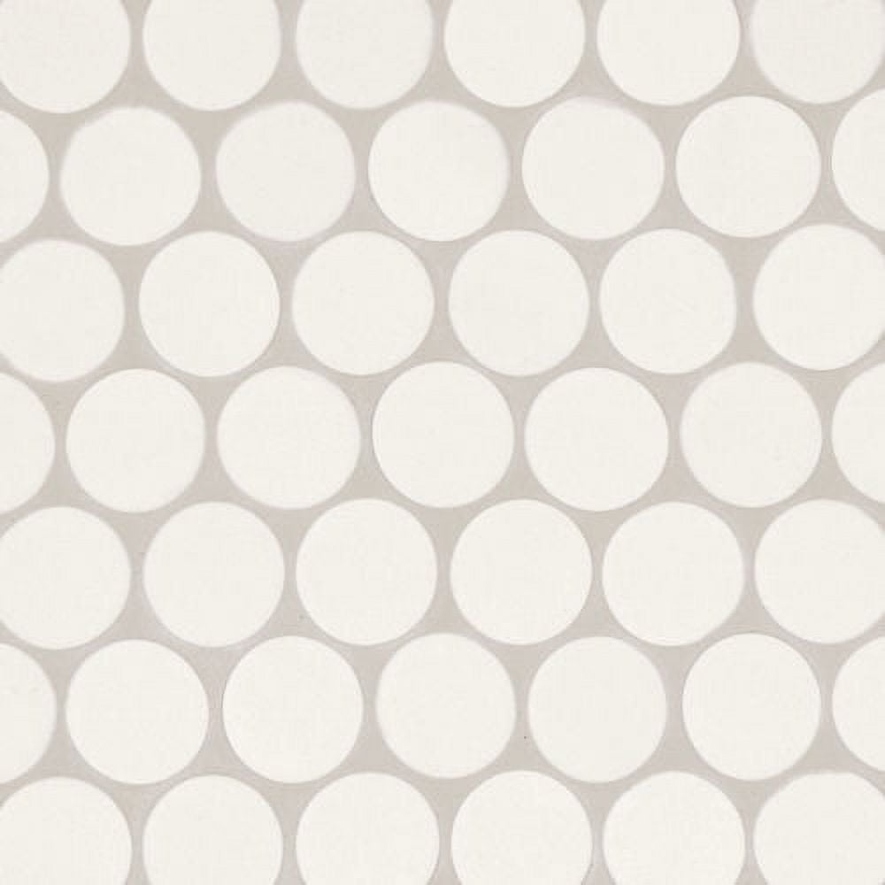 Bedrosians Makoto Matte Porcelain Mosaic 2" Round, 10" x 10" Sheet, Shoji White (5-Pack, 3.42 SF)
