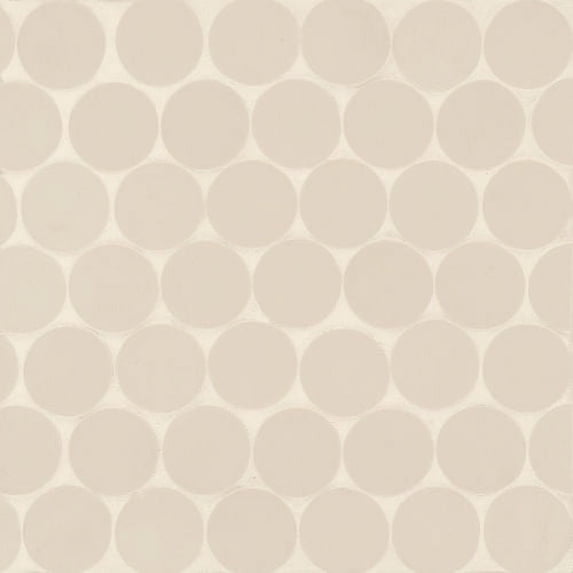 Bedrosians Makoto Matte Porcelain Mosaic 2" Round, 10" x 10" Sheet, Tatami Beige (5-Pack, 3.42 SF)