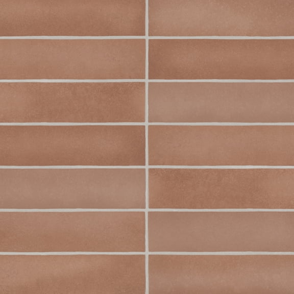Bedrosians Makoto Rectangle Matte Ceramic Tile 3 x 10, Umi Terracotta (5.38 sq. ft./Case)