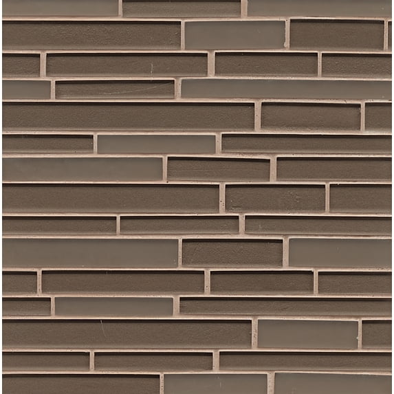 Bedrosians Manhattan Linear Glass Mosaic 12" x 13", Ash (10-Pack, 10.83 SF)