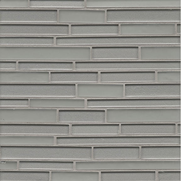 Bedrosians Manhattan Linear Glass Mosaic 12" x 13", Platinum (10-Pack, 10.83 SF)