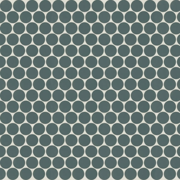 Bedrosians Marin Circle Matte Porcelain Mosaic 12 x 13, Ocean Teal (teal) (9.87 sq. ft./Case)