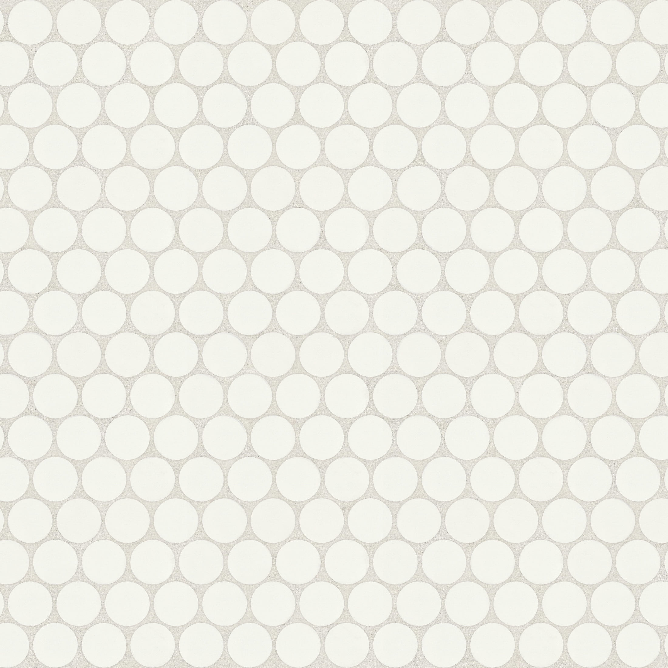 Pearl White Round Matte Porcelain Mosaic Tile
