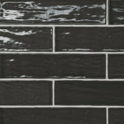 Bedrosians Marin Rectangle Gloss Ceramic Tile 3 x 10, Black Sea (Black) (5.09 sq. ft./Case)