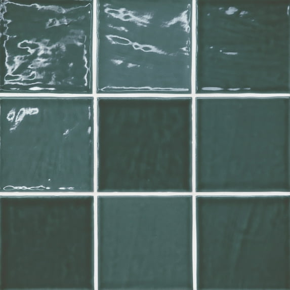 Bedrosians Marin Square Gloss Ceramic Tile 4 x 4, Ocean Teal (teal) (5.49 sq. ft./Case)