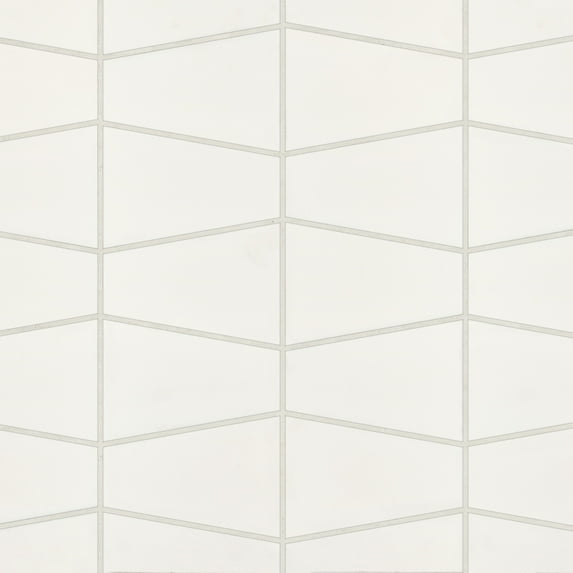 Bedrosians Marin Trapezoid Matte Porcelain Mosaic 8 x 13, Pearl White (White) (7.49 sq. ft./Case)