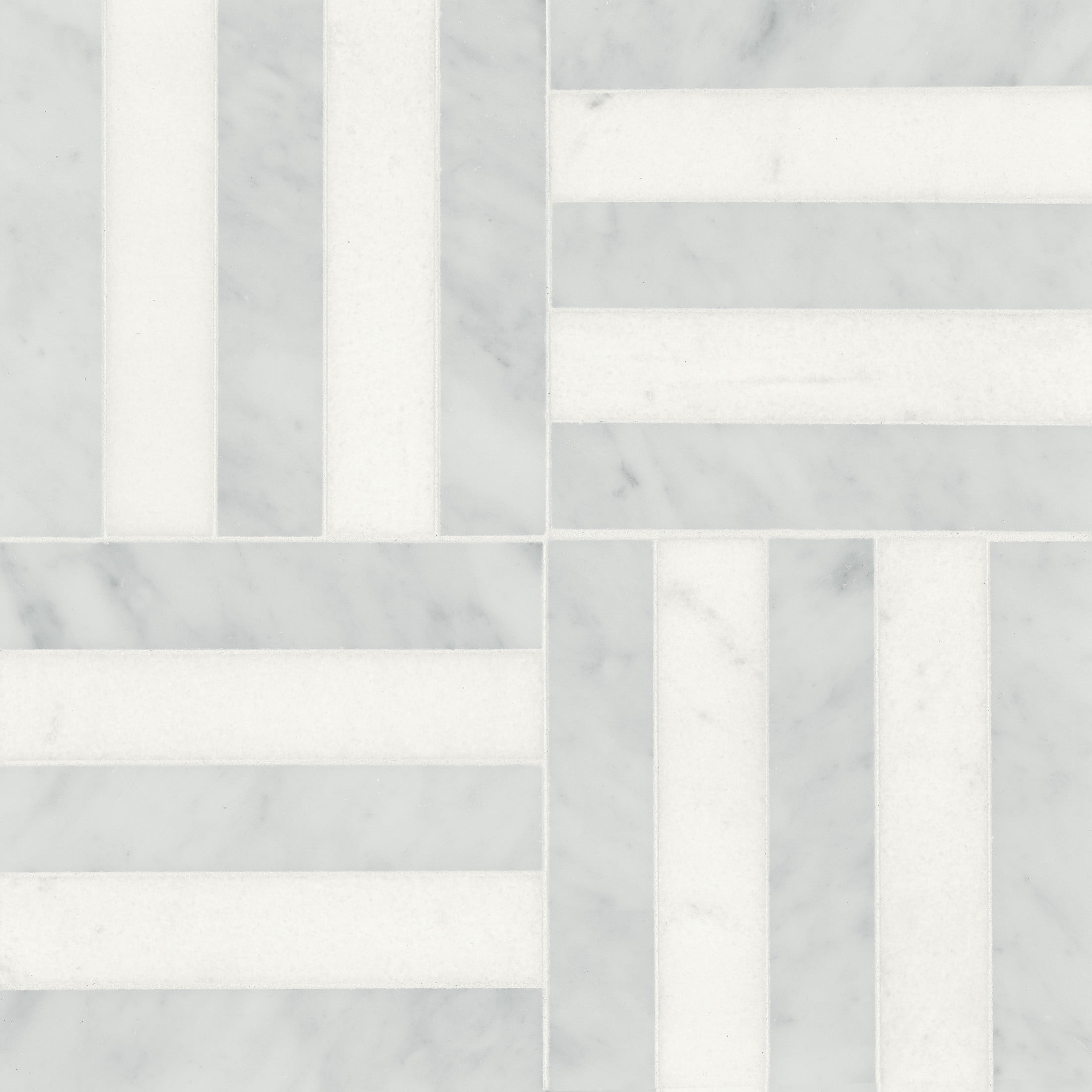 Matisse 12.13" x 12.13" White Carrara Marble Mosaic Tile