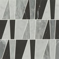 thumbnail image 1 of Bedrosians Modni Triangle Honed Marble Mosaic 12 x 13, White Carrara / Nero Marquina / Bardiglio Nuvolato (10.3 sq. ft./Case), 1 of 1
