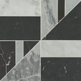 thumbnail image 1 of Bedrosians Modni Triangle Honed Marble Mosaic 16 x 16, White Carrara / Nero Marquina / Bardiglio Nuvolato (8.85 sq. ft./Case), 1 of 1