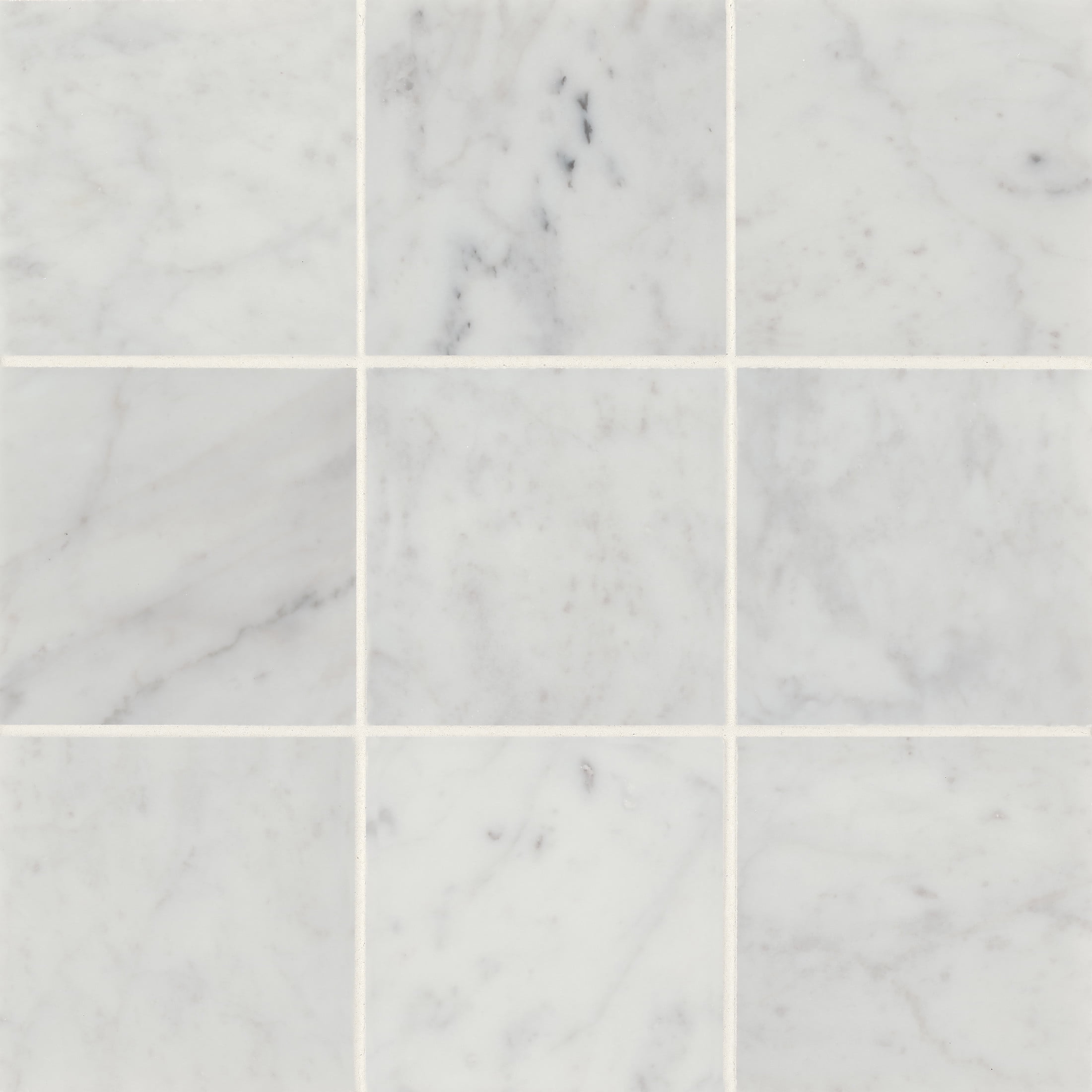 Monet Honed White Carrara Marble 4'' x 4'' Tile
