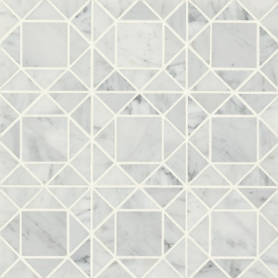 Bedrosians Monet Square - Mosaic 2 Honed Marble Mosaic 12 x 12, White Carrara (4.79 sq. ft./Case)