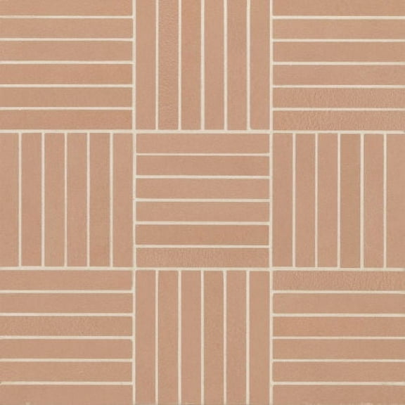 Bedrosians Sahara Matte Crosshatch Porcelain Mosaic Tile 1/2" x 4", 11.75" x 11.75" Sheet, Cotto (6-Pack, 5.81 SF)