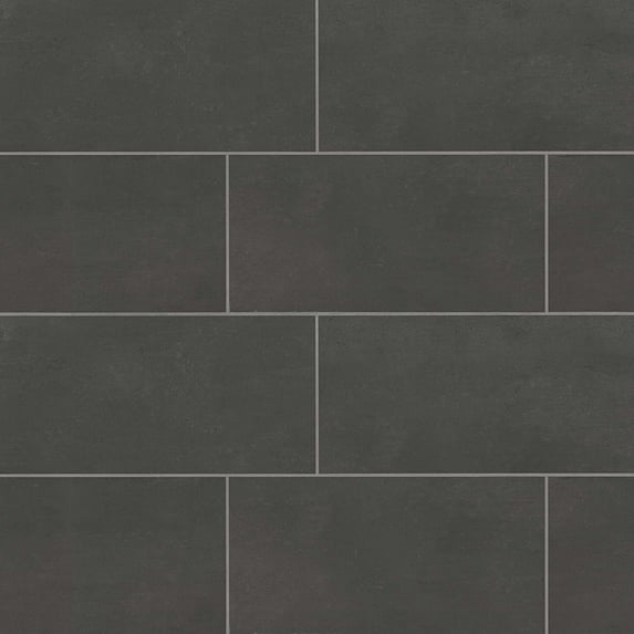 Bedrosians Simply Modern Rectangle Honed Porcelain Tile 12 x 24, Black (15.75 sq. ft./Case)