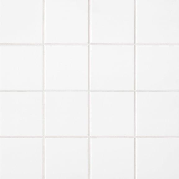 Bedrosians Traditions Square Gloss Ceramic Tile 6 x 6, Ice White (12.6 sq. ft./Case)
