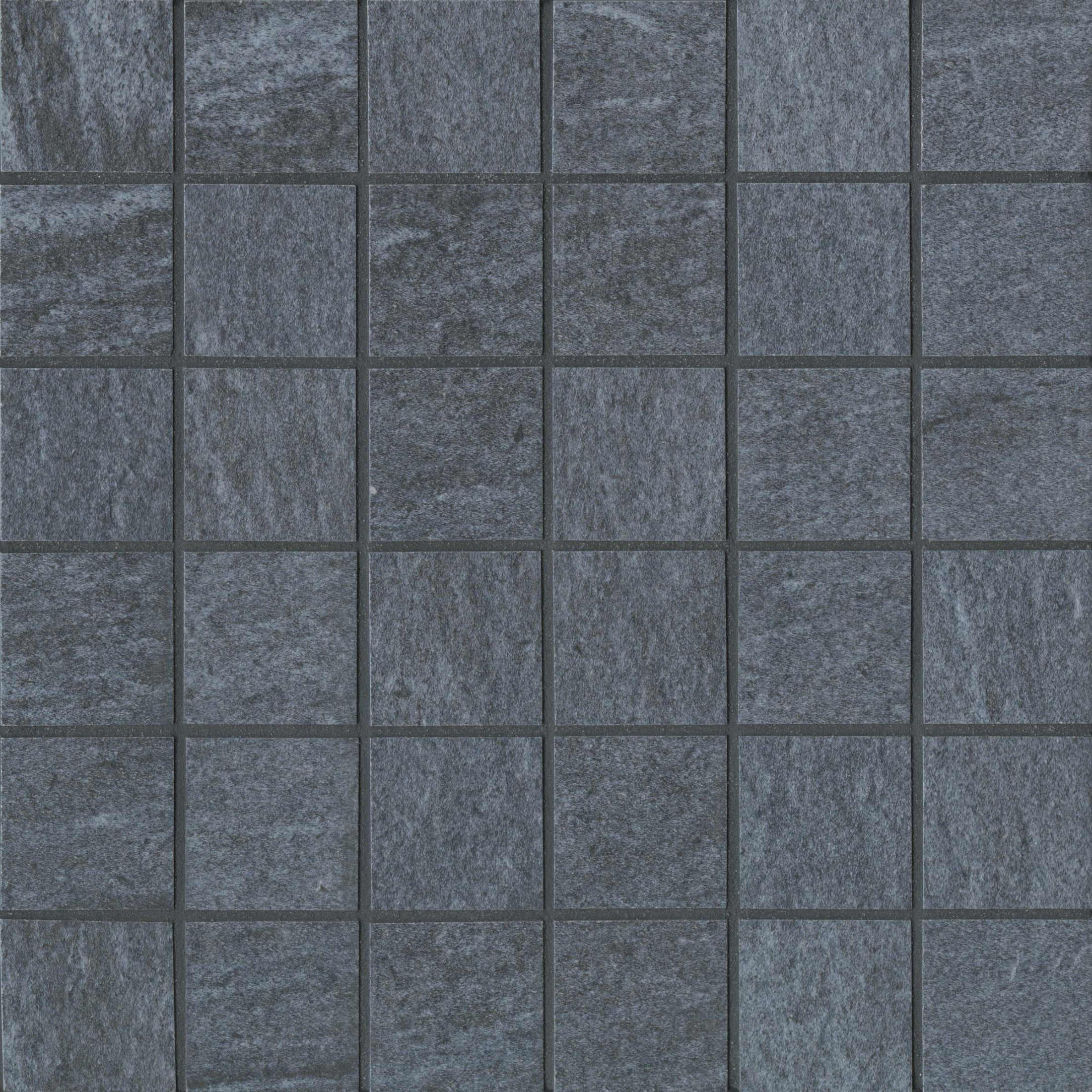 Bedrosians Urban 2.0 Square Honed Porcelain Mosaic 12 x 12, Raven Black (4.9 sq. ft./Case)