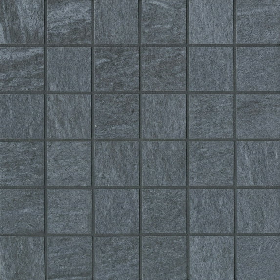 Bedrosians Urban 2.0 Square Honed Porcelain Mosaic 12 x 12, Raven Black (4.9 sq. ft./Case)