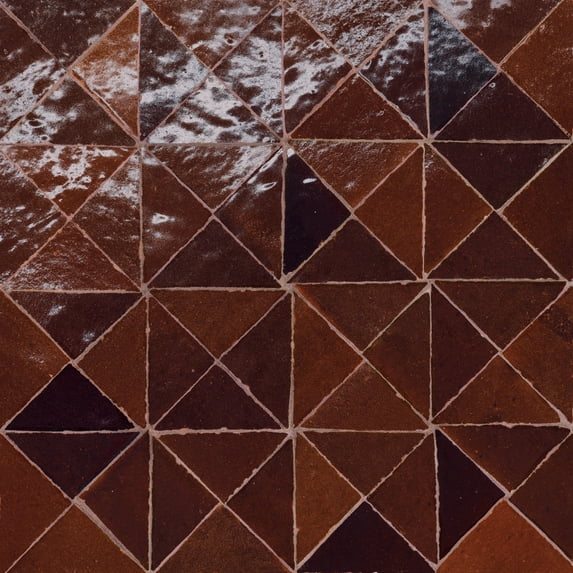 Bedrosians Zagora Triangle Gloss Ceramic Mosaic 12 x 12, Maroon (10.76 sq. ft./Case)