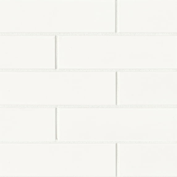 Bedrosians Zenia Rectangle Gloss Porcelain Tile 3 x 9, Milky Way (9.6 sq. ft./Case)