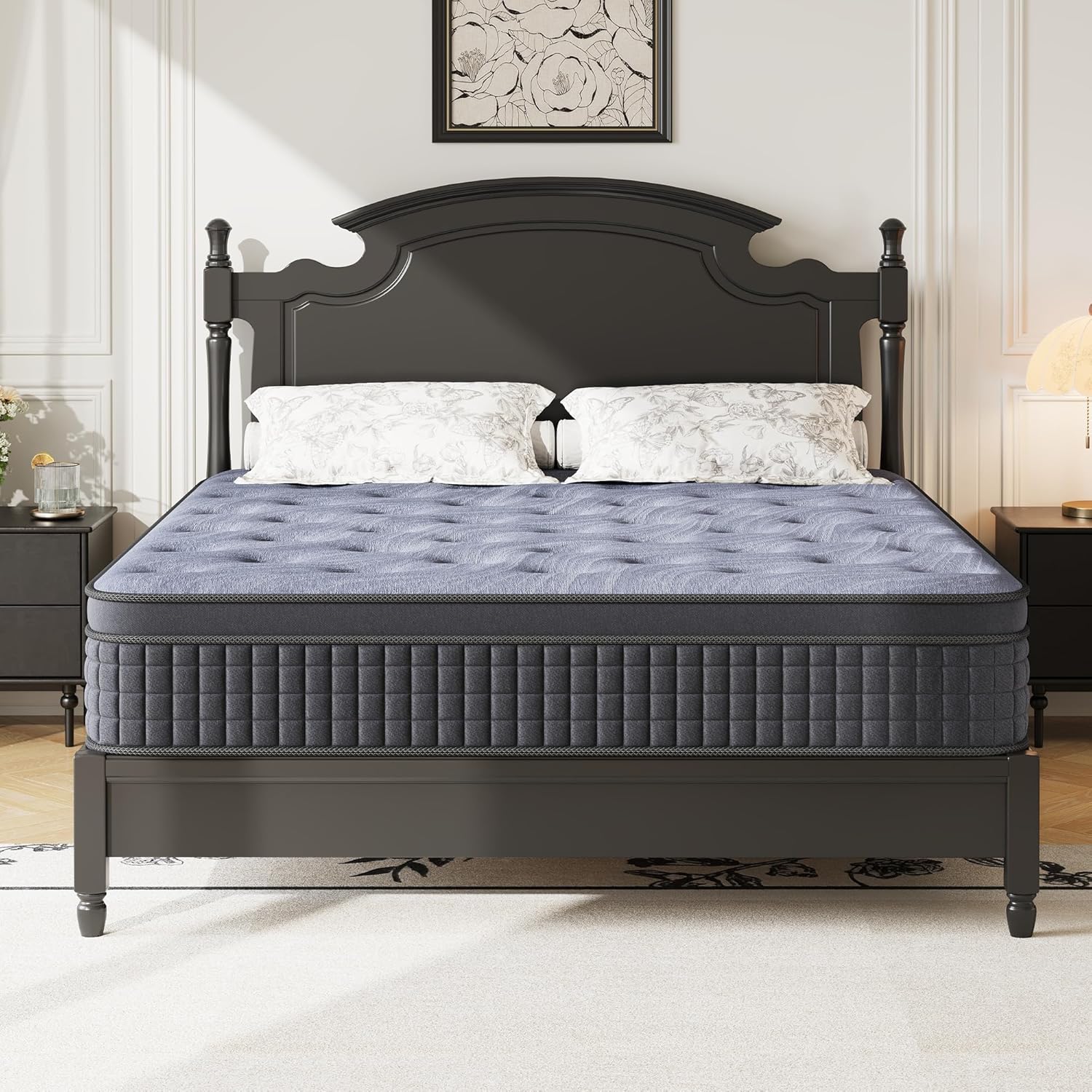 BedsPick 12-Inch King Mattress and Pocket Spring Hybrid Mattress, Medium Firm Feel for Pressure Relief, King Size Bed Mattress, CertiPUR-US Certified